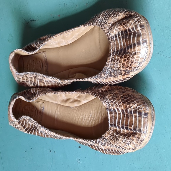 Tory Burch Brown Snakeskin Ballet Flats - Picture 4 of 8